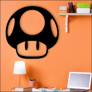 mushroom wall decoration mario bros table video games life 1up 3d print model - Mito3D