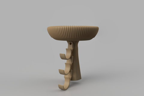 mushroom wall keychain holder decor home improvement 3d print model - Mito3D
