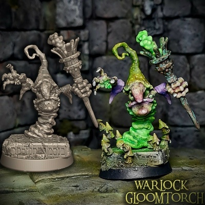 mushroom warlock gloomtorch foot wizard mage fairy wargaming miniature ork goblin troll 3d print model - Mito3D