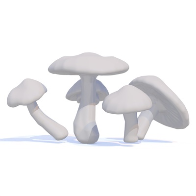 cogumelos arte 3d modelo fungos realista digital escultura floresta decoração orgânico formas natureza cogumelo projeto fantasia poli impressão botânico comestível caprichoso jogos ativos venenoso nature inspired 3d print model - Mito3D