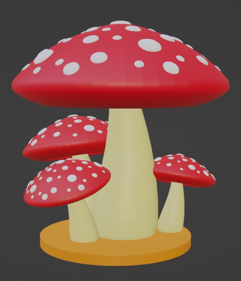 Pilze Cluster Pilz vergiftet giftig Dekor stl Diorama lehrreich 3D print model - Mito3D