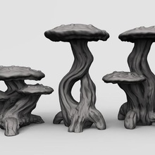 mushrooms game miniatures terrain wargames toy 3d print model - Mito3D