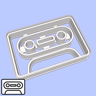 music cookie cutters - 01 cassette tape style 1 cutter 3d print model - Mito3D