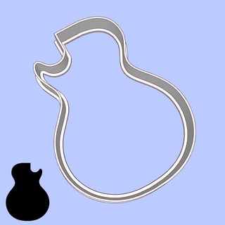 music cookie cutters - 09 guitar body shapes gibson les paul cutter 3d print model - Mito3D