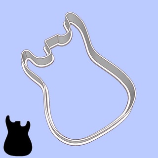 music cookie cutters - 13 guitar body shapes fender stratocaster cutter strat 3d print model - Mito3D
