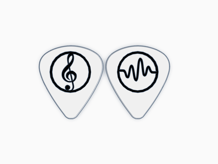 music guitar picks bass electric acoustic pick instrument rock classical logo note wave vibe 3d print model - Mito3D