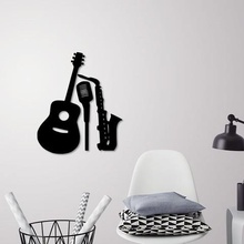 music instruments wall decoration art room living home indoor large printing 3d 2d theater mic saxophone guitar