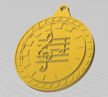 müzik madalya okul ödül 3d print model - Mito3D