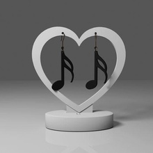 music note earrings 1 symbol song simple 2d plain earring jewelry cute lovely woman child beautiful 3d print model - Mito3D