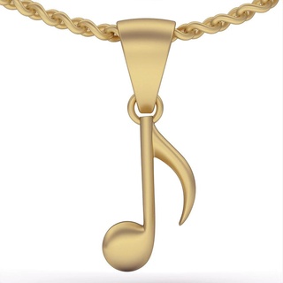 music note pendant lux necklace silver gold jewelry printable 3d model trend fashion design zbrush tiger 3d print model - Mito3D