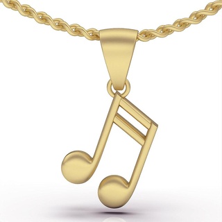 music note pendant lux necklace silver gold jewelry printable 3d model trend fashion design zbrush tiger 3d print model - Mito3D