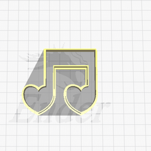 music note symbol heartcookie cutter home 3d print model - Mito3D