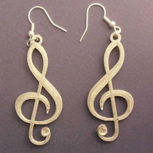 music notes assortment earrings glitter gifts party orchestra chiave di violino trebble clef 3d print model - Mito3D