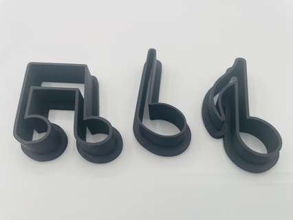 music notes fondant cookie cutter cutters 3d print model - Mito3D