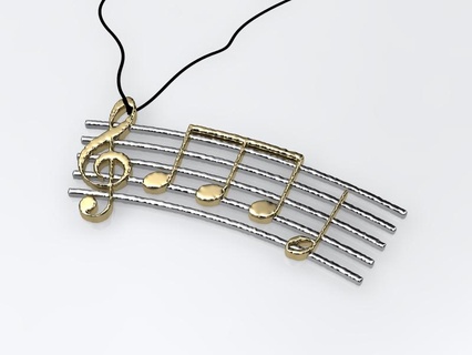 music pendant Jewelry beethoven jewelry notes protonik score symphony jewel 3d print model - Mito3D