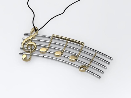 musique pendentif bijoux Beethoven Remarques protonik But symphonie bijou 3d print model - Mito3D