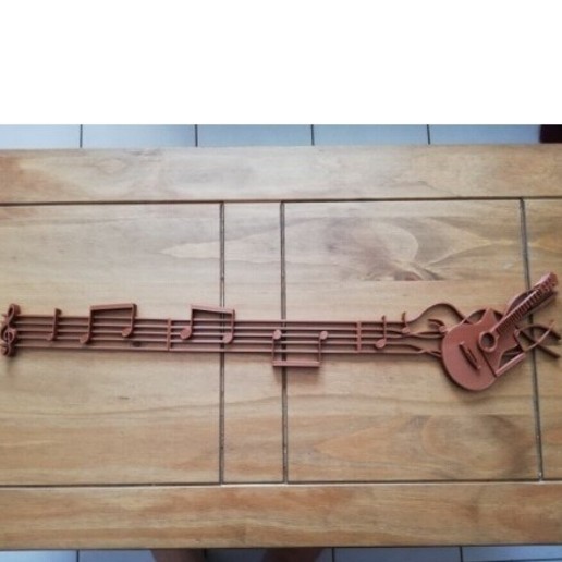 music score art note partition guitar 3D print model - Mito3D