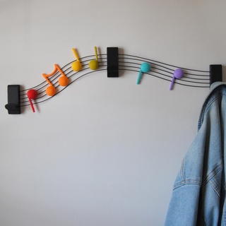 müzik duvar kancalar kanca notlar müzikal 3d print model - Mito3D