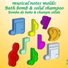 musical note molds pack bath bomb solid shampoo mould press notes 3d print model - Mito3D