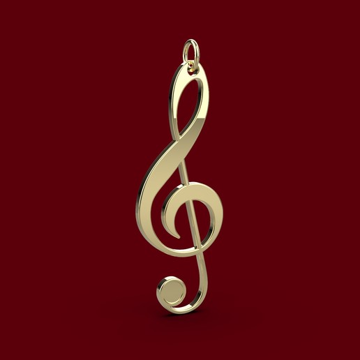 note de musique pendentif bijoux belle remarque la 3D print model - Mito3D