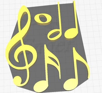 musicale Nota simboli musica Appunti 3d print model - Mito3D