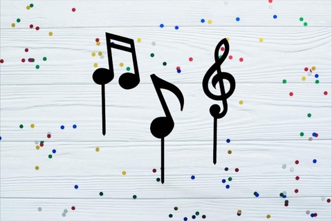 musical notes topper toppercake cake 3d print model - Mito3D