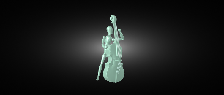 musician double bass doublebass figurine 3d print stl toy 3d print model - Mito3D