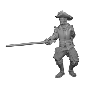 musketeer 3 polish xvii noble thirty years' war polish-lithuanian commonwealth sabre musketeers cossacks 3d print model - Mito3D
