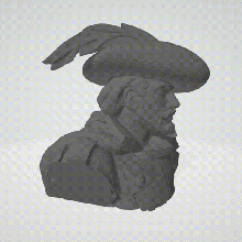 musketeer bust 3d print model - Mito3D