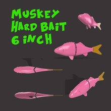 musky bait 6 inch gadget fishing lure mold soft hook cnc 3d print 3d print model - Mito3D