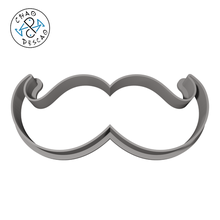 mustache - cookie cutter fondant polymer clay gadget valentines day key king queen crown lips heart arrow love pastry baking 3d print model - Mito3D