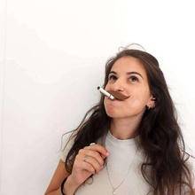 mustache cigarette holder gadget smoke censor silly fun creative emoji groom manly funny 3d print model - Mito3D
