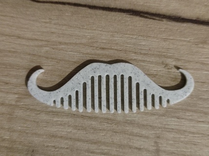 mustache comb logo barber 3d print model - Mito3D