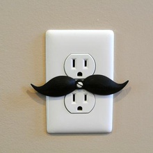 mustache shaped outlet cover home 3d print model - Mito3D
