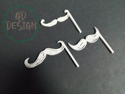 mustache stick mustache stick party favors  3d print model - Mito3D