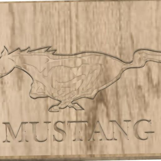 mustang logo gué 3D print model - Mito3D