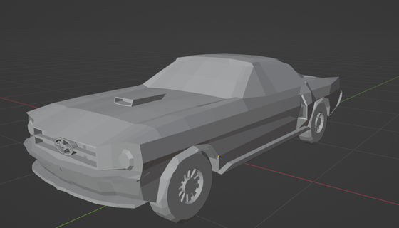 mustang 1965 low poly car old cool cars 3d print model - Mito3D