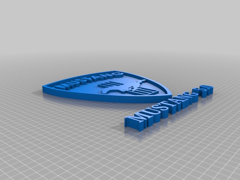 mustang badge panneaux logos 3D print model - Mito3D