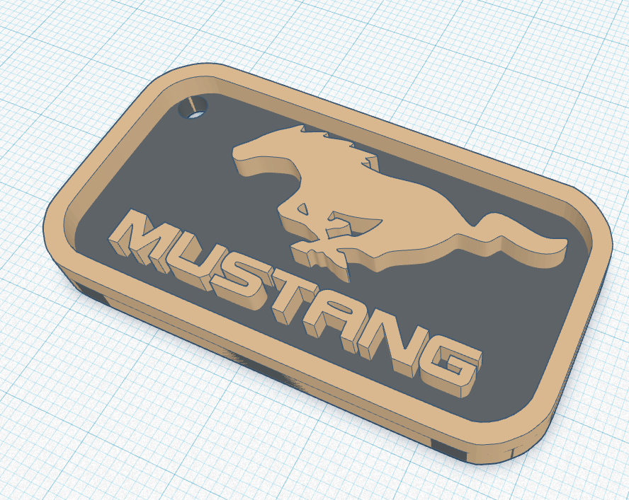 mustang ford logo keychain portachiavi car gadget tool tech keys supercar 3D print model - Mito3D