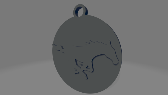 mustang keychain 3d print model - Mito3D
