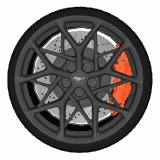 mustang mach 1 wheels front rear wheel car detail high poly rim tire race tread accessories 3d print model - Mito3D