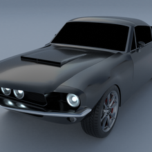 mustang shelby gt500 game car high-poly ready ford 3d print model - Mito3D