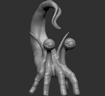 mutant main chose doigts handoïde créature figure 3d print model - Mito3D