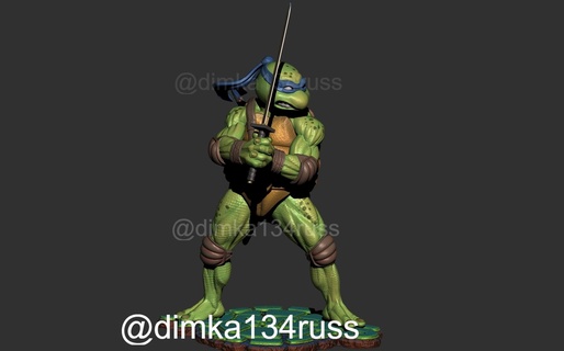 mutant ninja turtles fighter samurai katana sword fight cartoon leonardo michelangelo donatello raphael splinter 3d print model - Mito3D