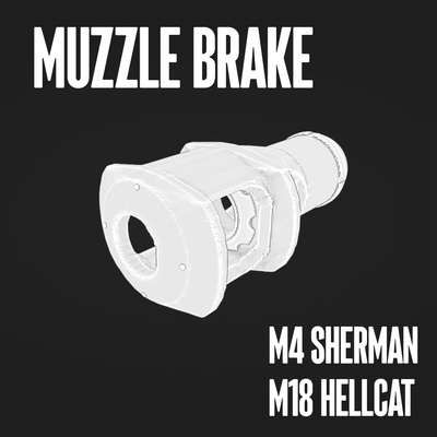 muzzle brake m4 sherman - m18 hellcat 1 72 48 35 16 wwii muzzlebrake model scale usa diorama 3d print model - Mito3D