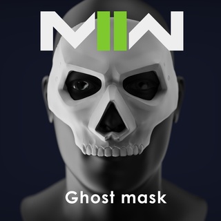 mw2 fantasma máscara juego mw bacalao llamada of deber azar zona guerra 3d print model - Mito3D
