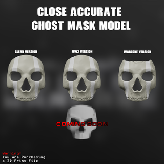 mw2 warzone ghost mask stl 3d print Fashion operator 3d print model - Mito3D