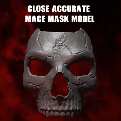 mw3 warzone mace mask stl 3d print ghost 3d print model - Mito3D