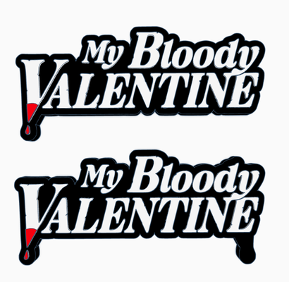 my bloody valentine v3 logo display by maniacmancave3d horror movie film stand plaque sign action figures hot toys neca mancave 3d print model - Mito3D