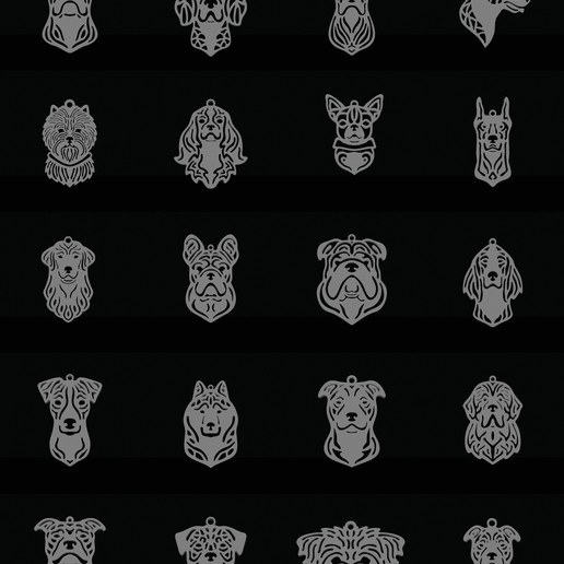 my dog pendant collection jewelry 3D print model - Mito3D